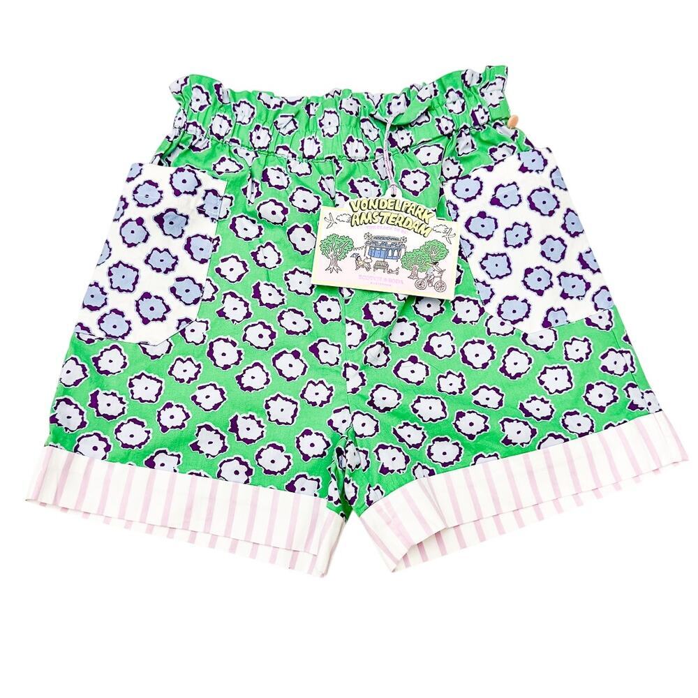 Scotch & Soda Amsterdam Girls Shorts Mixed Allover Print Wide Leg Size 10 NWT
